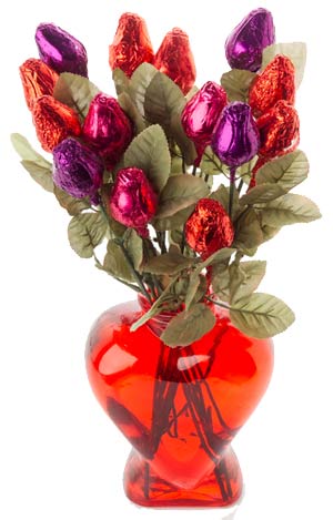 vase of chocolate roses